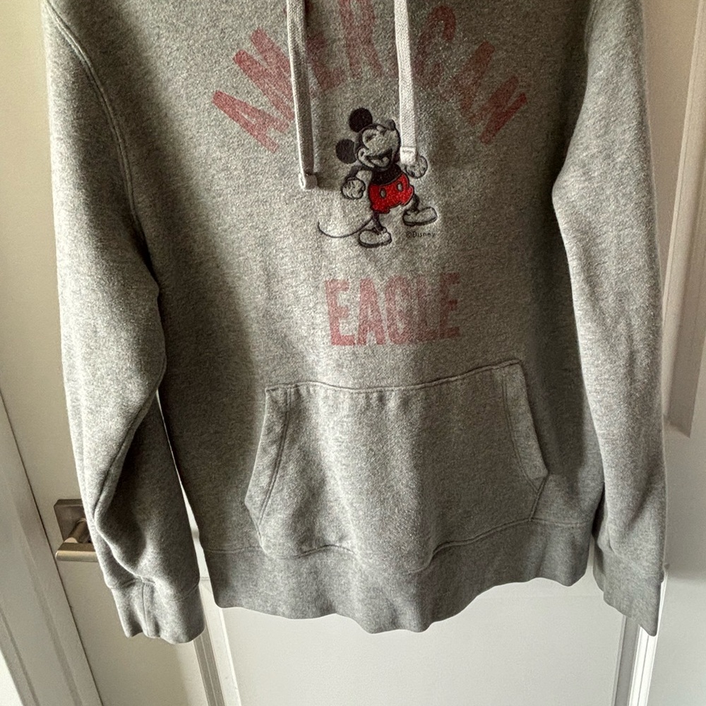 American Eagle Outfitters Gray Sweatshirt with Mickey Mouse Art